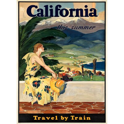 California - Travel by Train Vintage Travel Poster Prints - image1